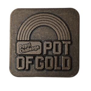 Vintage Pepsi Challenge Pot Of Gold Belt Buckle 2.25x2.25"